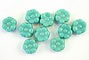 1 STRAND (25pc) 8x4mm TURQUOISE CZECH GLASS FLAT FLOWER BEADS CZ097-1ST